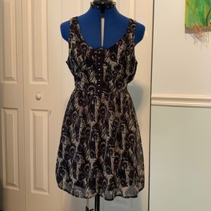 Vintage Peacock print Flowy dress